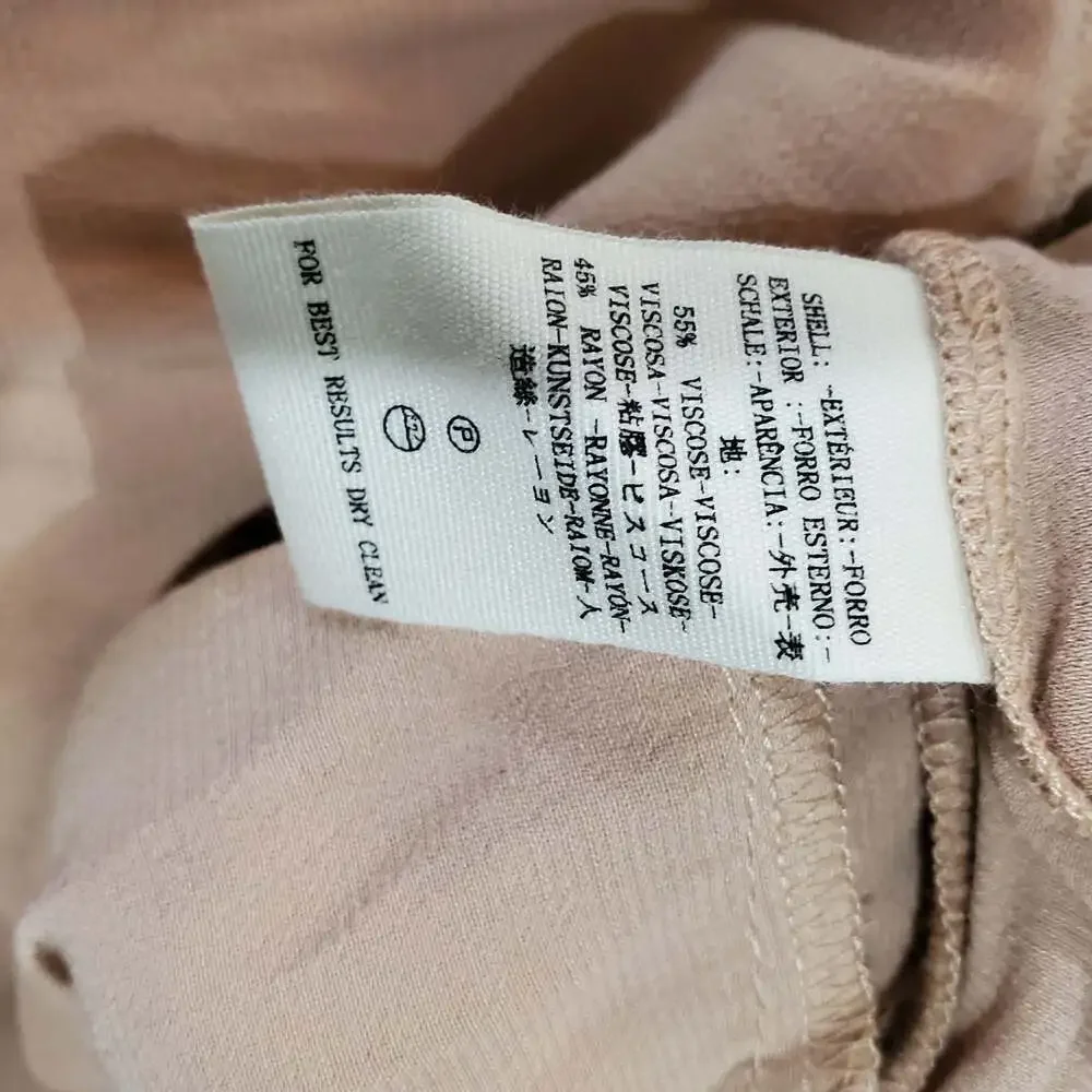 Free People Jumpsuit Womens Sz 8 Mystic Tan Pink Satin Silky Glam Festival Party